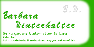 barbara winterhalter business card